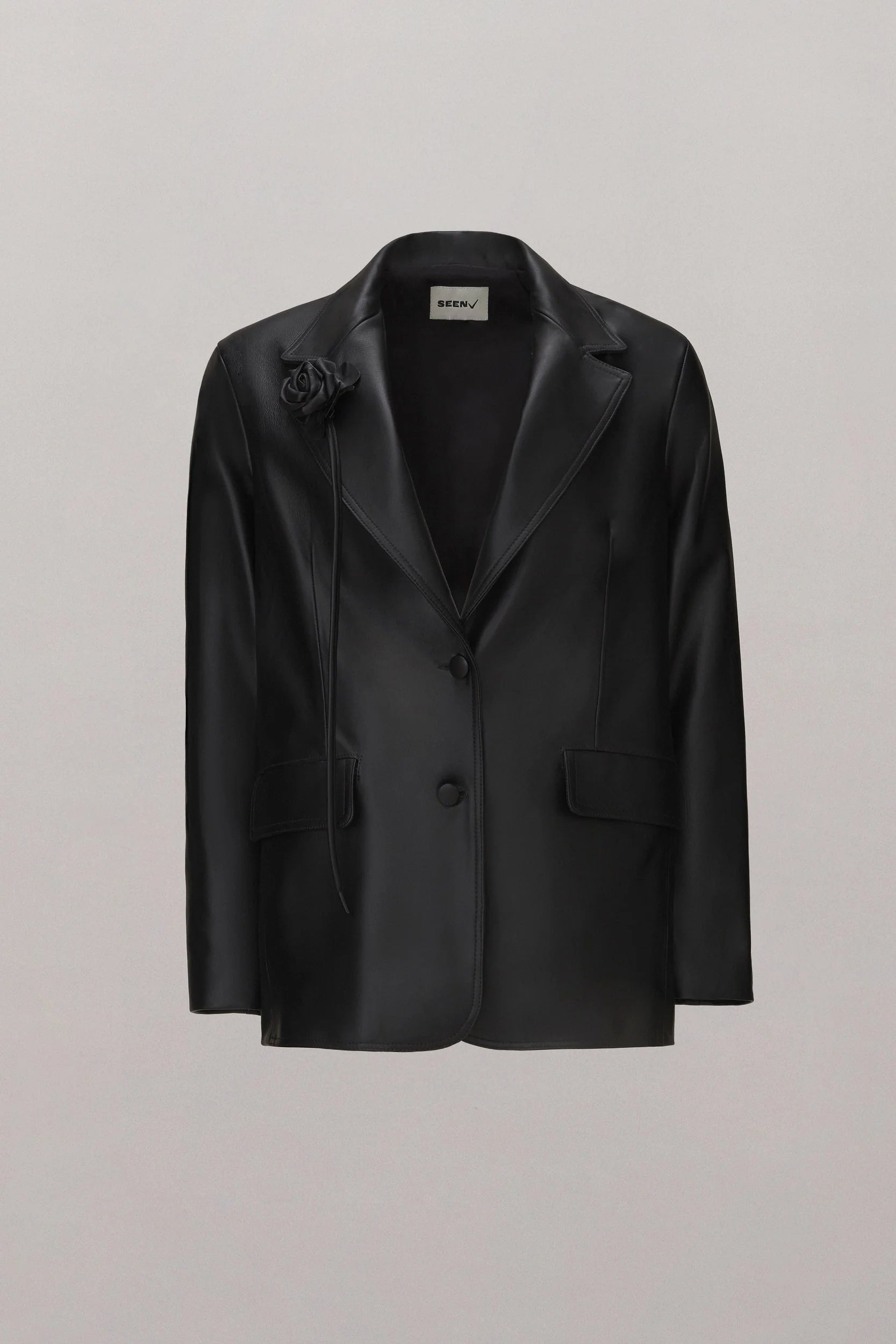 Chest Rose Leather Blazer
