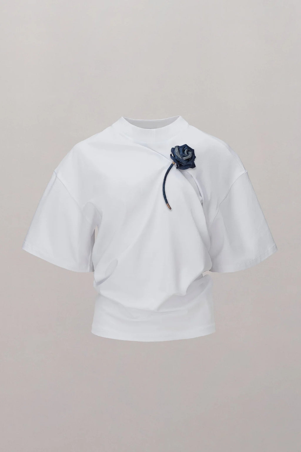 Suspended Rose Asymmetrical T-Shirt