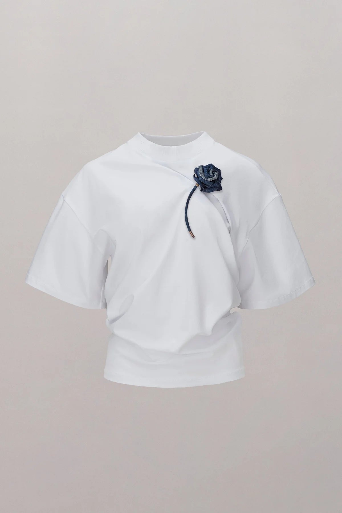 Suspended Rose Asymmetrical T-Shirt